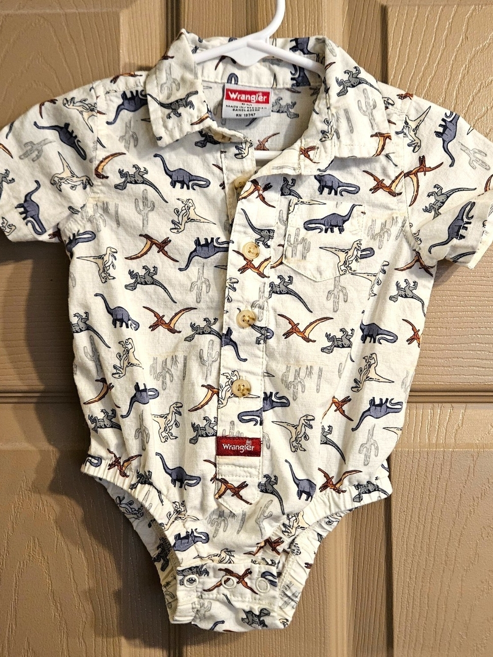 Wrangler Bodysuit with Dinosaur Print